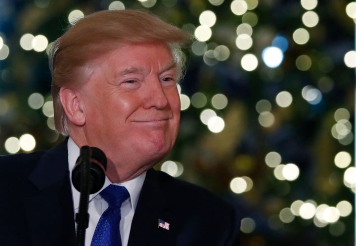 President Donald Trump, who is a beneficiary of "chain migration," delivers a speech on tax reform legislation at the White House in Washington on Dec. 13, 2017. 