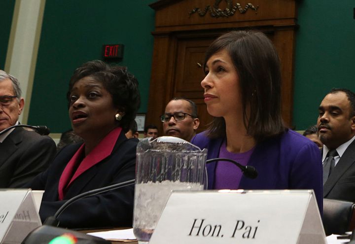 FCC Commissioners Mignon Clyburn and Jessica Rosenworcel at a 2013 panel. 