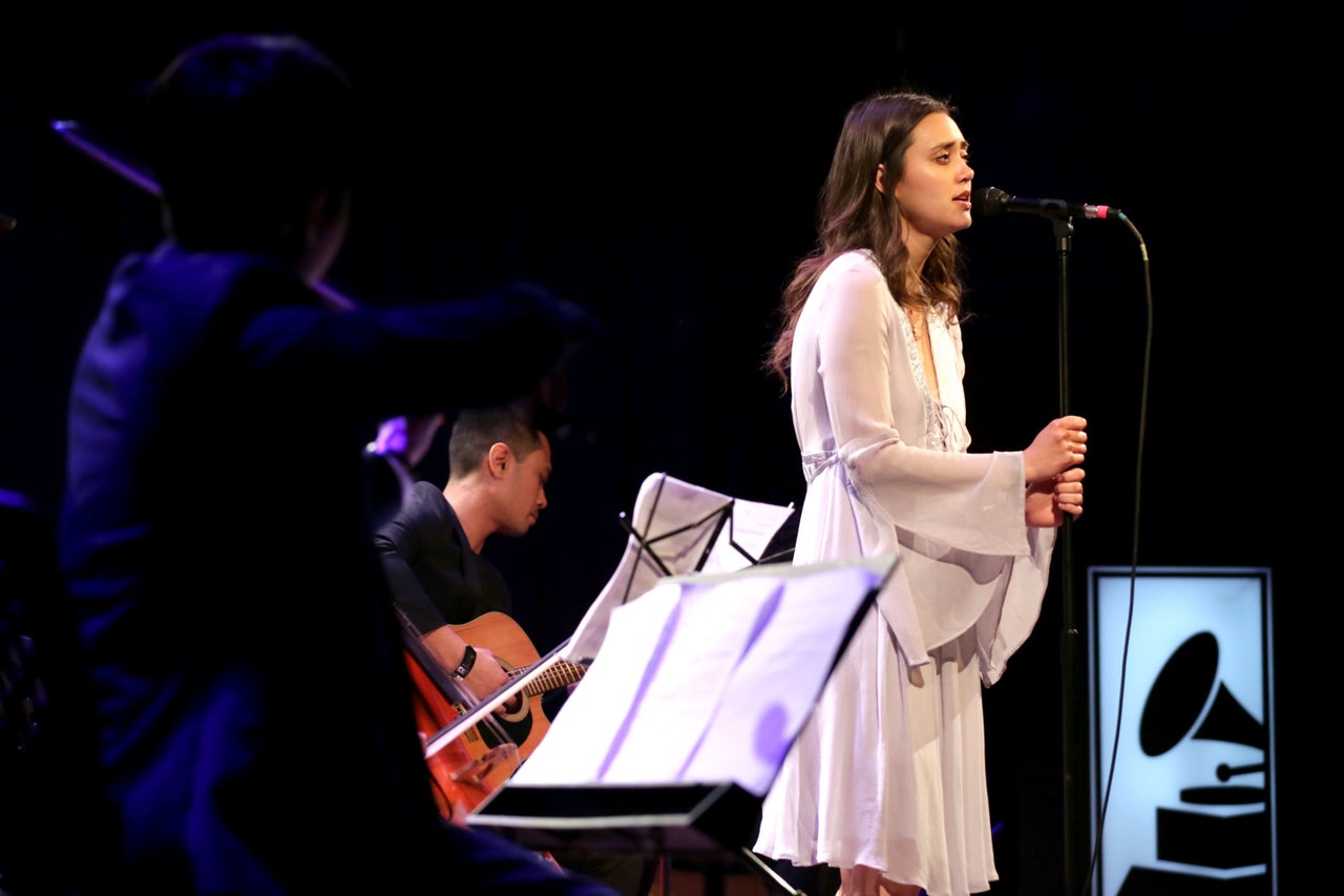 Dia Frampton, season one's runner-up, performs at the Grammy Museum on March 2, 2017, in Los Angeles.