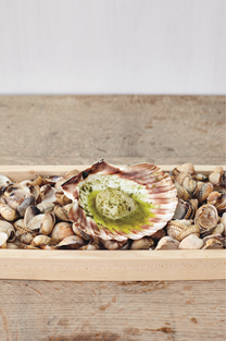 From The Sportsman: Scallop with House-Made Seaweed-Butter (recipes for both seaweed and butter, as well as seaweed-butter, can be found in the book, along with a recipe for making your own salt)