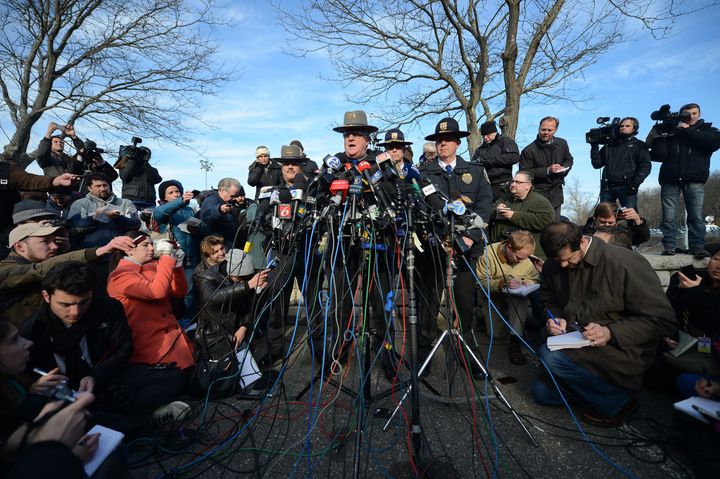 Connecticut State Police Lieutenant Paul Vance addresses a press conference in Newtown on Dec. 15, 2012. 