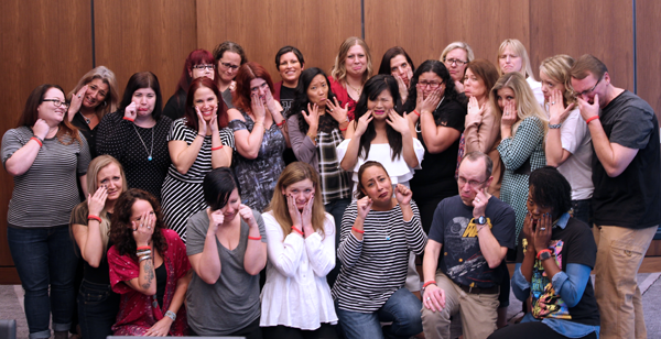 Kelly Marie Tran shares a good cry with writers at the STAR WARS: THE LAST JEDI press junket