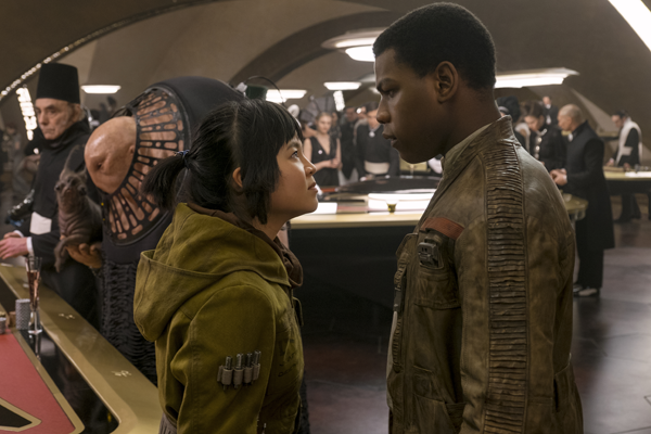 L to R: Rose (Kelly Marie Tran) and Finn (John Boyega)