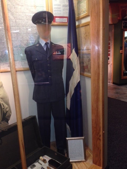 The Luke Holcomb “DMZ flag” display, which is to the right side of the exhibit.