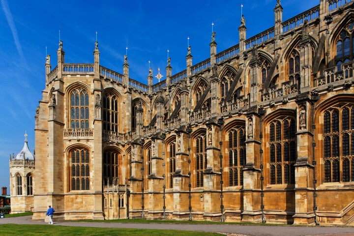 An exterior shot of St George's Chapel at Windsor Castle in Berkshire, England. 