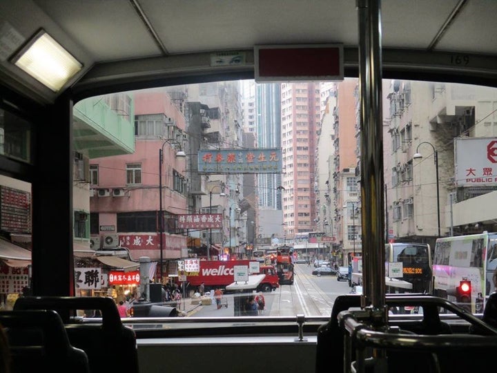  Taken from a streetcar in the neighborhood of Sai Ying Pun.