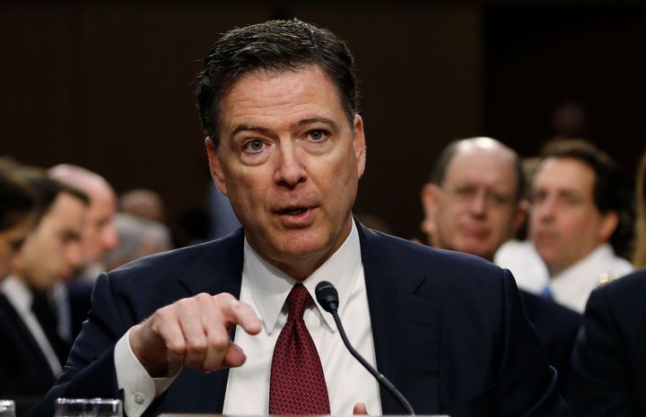 James Comey testifying before the Senate Intelligence Committee. 