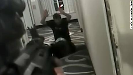 <p>From the body camera footage of the killing of Daniel Shaver</p>