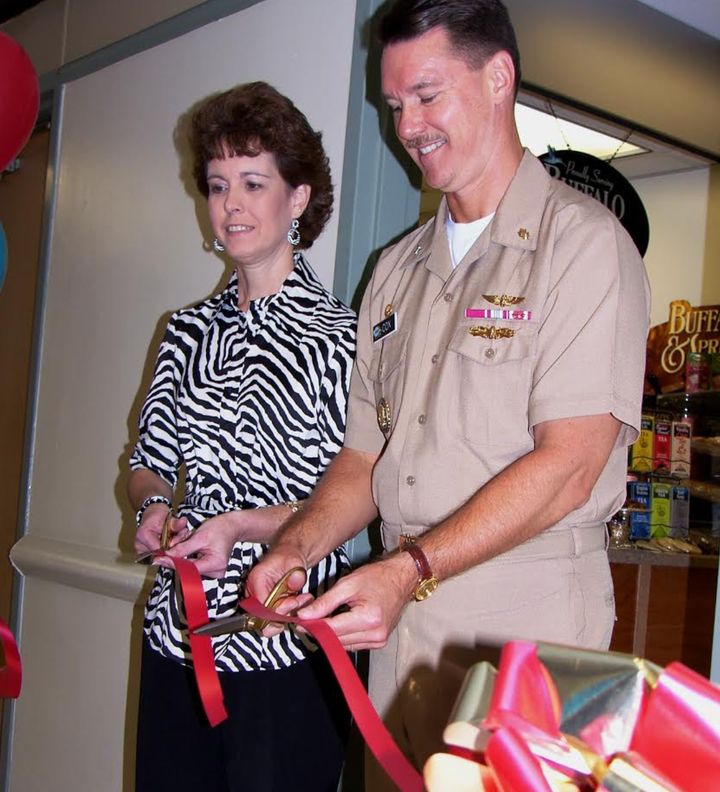 Benita Campbell at the ribbon cutting in North Carolina for her business.