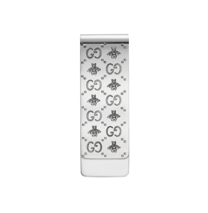 <p>Sterling Silver Interlocking G with Bee Money Clip</p>