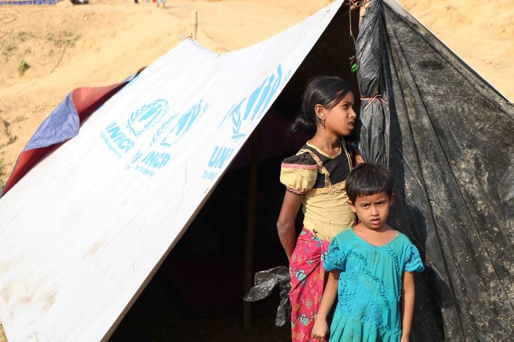 Rohingya children in the Kutupalong refugee camp, Bangladesh, November 2017.