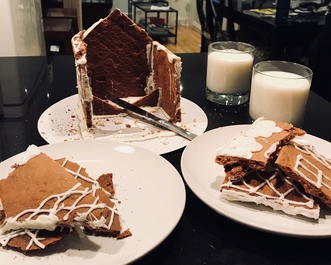 Pro tip: Rocks glasses — shallow, yet wide at the mouth — make perfect vessels for dunking gingerbread chunks in milk.