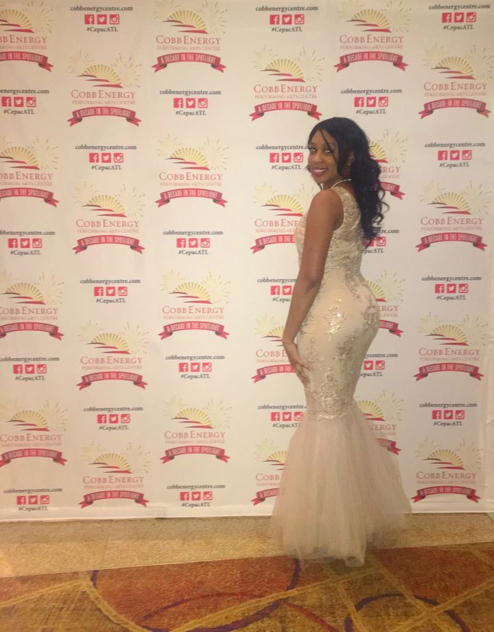 Ashley Simms on the red carpet for the 2016 Trumpet Awards Ceremony