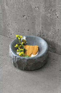 Sea Urchin from Quintay with Black Luga, Chagual, and Vegetable Milk, from the book “Boragó, Coming from the South” by Rodolf
