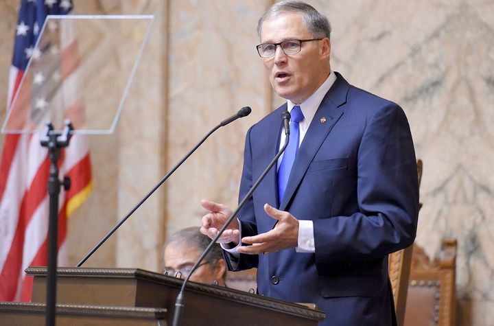 Gov. Inslee delivering his State of the State speech on Jan. 13, 2015.