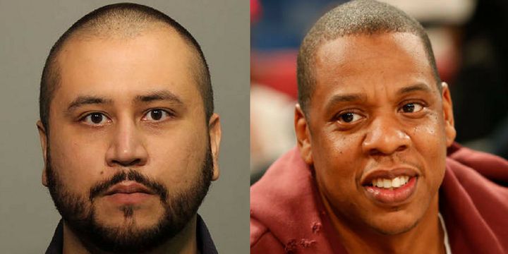 George Zimmerman, left, is reportedly threatening Jay-Z, right, related to a docuseries the music mogul is creating.