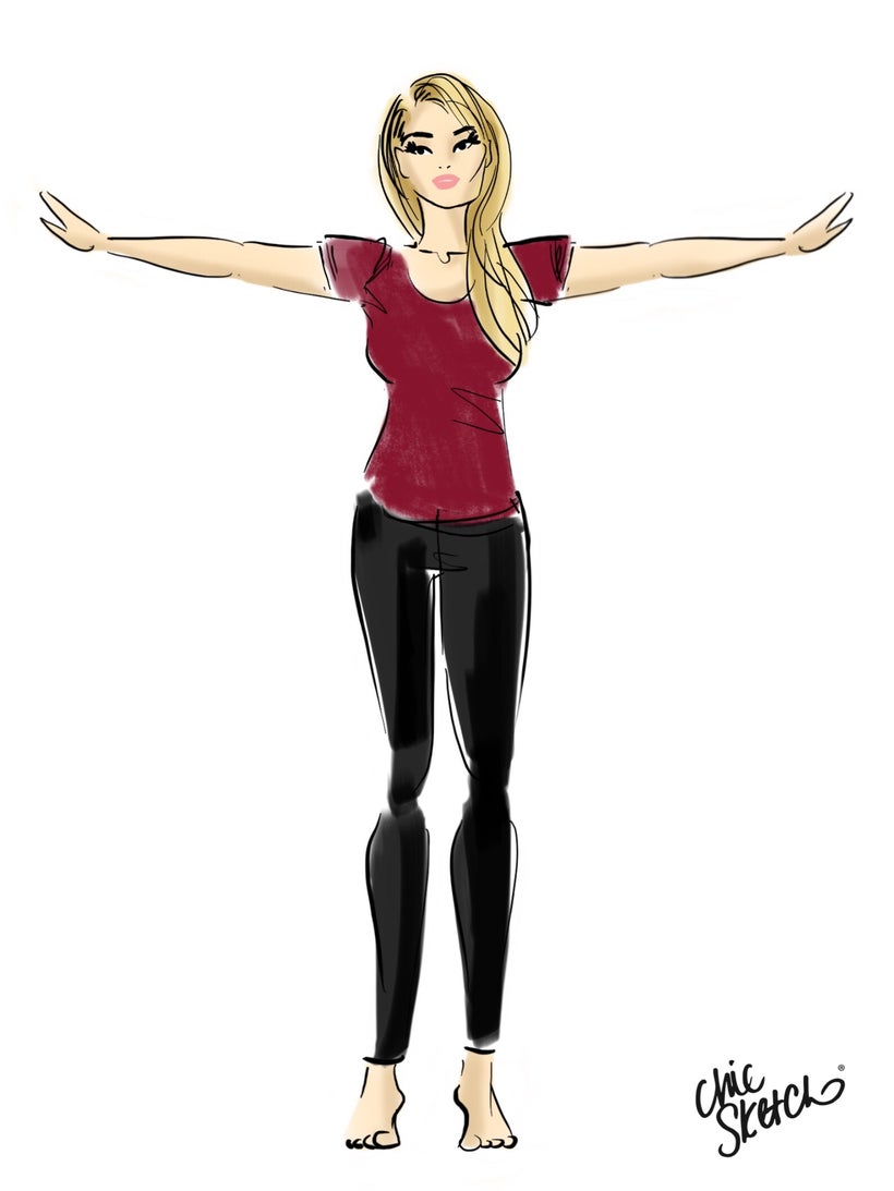 Arms out like a T