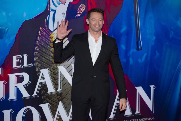 Hugh Jackman at the 'The Greatest Showman' premiere in Mexico