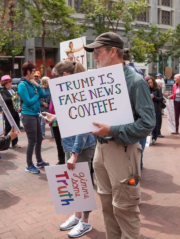 Protest against fake news