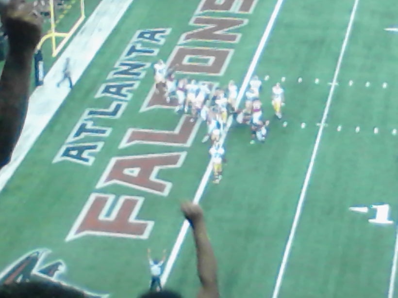 Photo is of an Atlanta Falcons NFL Football game.