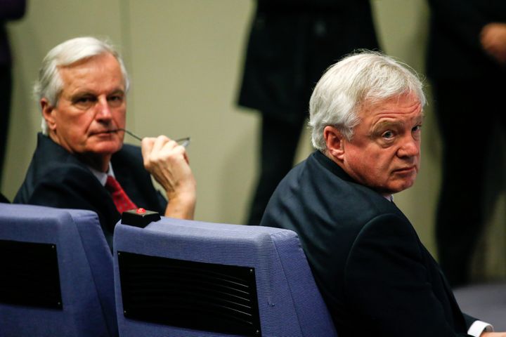 The EU's Michel Barnier and Brexit Secretary David Davis