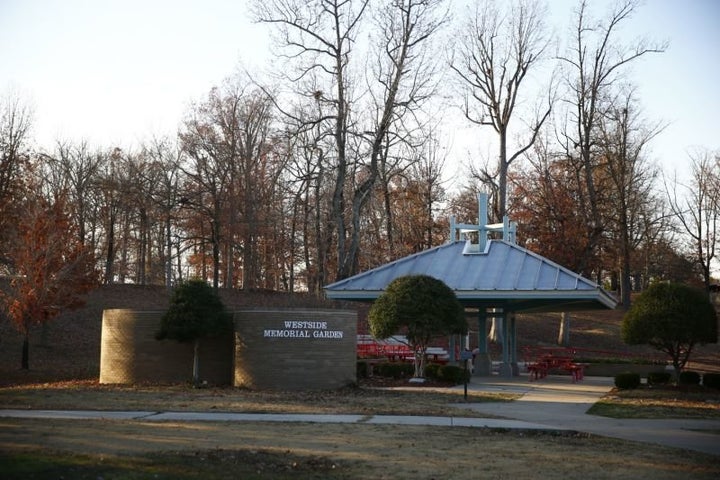 A memorial garden in honor of the victims, near Westside Middle School.