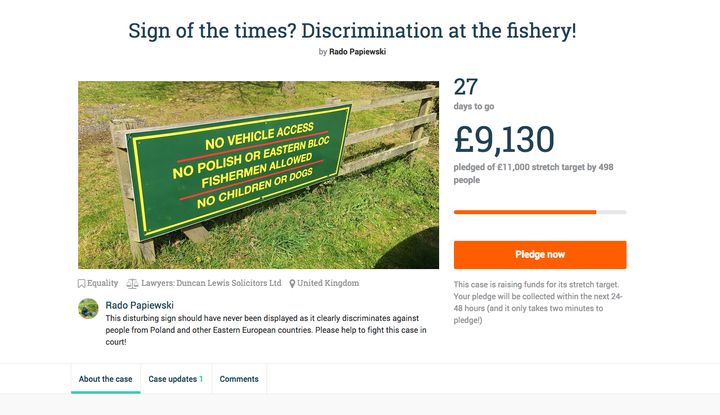 Polish fisherman Rado Papiewski has raised more than £9,000 for legal action 