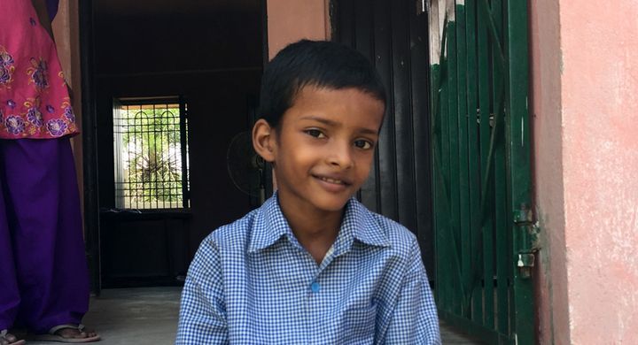 Ankitkumar, a young boy who was found and treated for leprosy in Lepra's active case finding screening survey