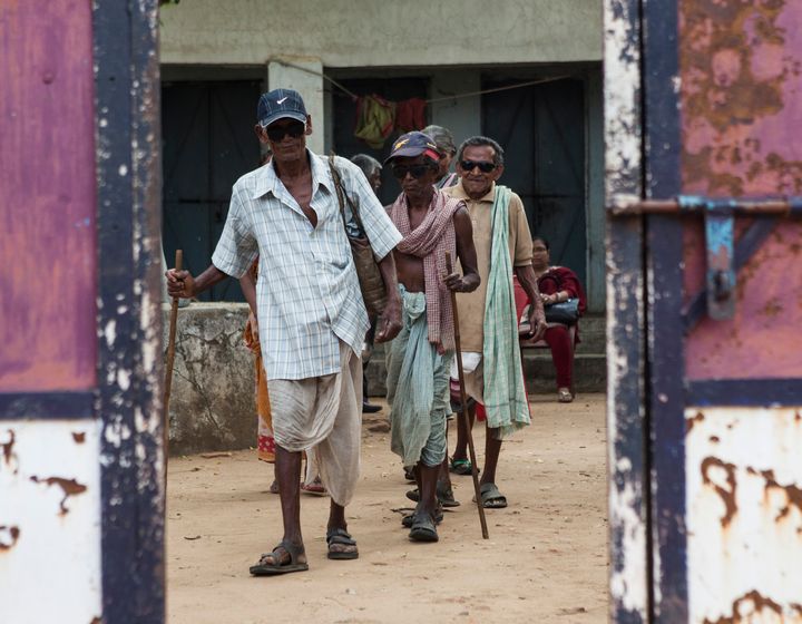 Residents of a leprosy colony in the Indian state of Odisha
