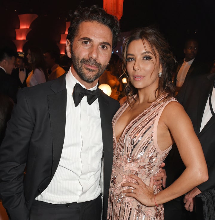 José "Pepe" Antonio Bastón and Eva Longoria at the 2017 amfAR Gala at Cannes on May 25. 