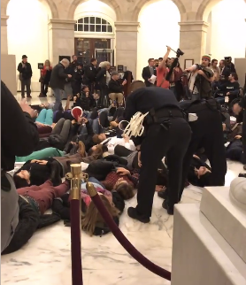 The “Die-In” demonstration mentioned above which took place in the US Senate on Monday night, 12/18/17