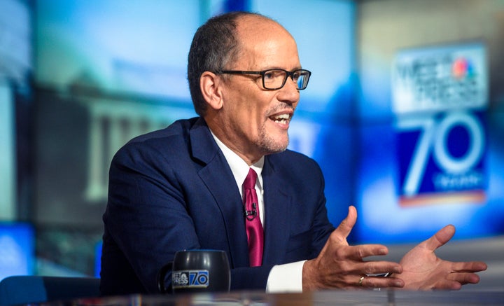 Democratic National Committee Chair Tom Perez says he has no regrets about urging Sen. Al Franken (D-Minn.) to resign amid se