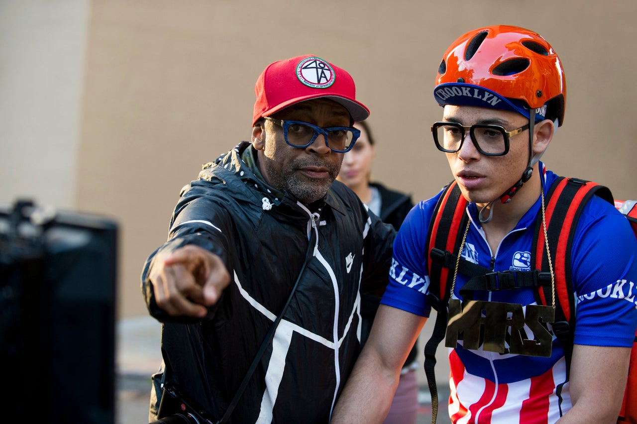 Spike Lee and Anthony Ramos on the "She's Gotta Have It" set. 