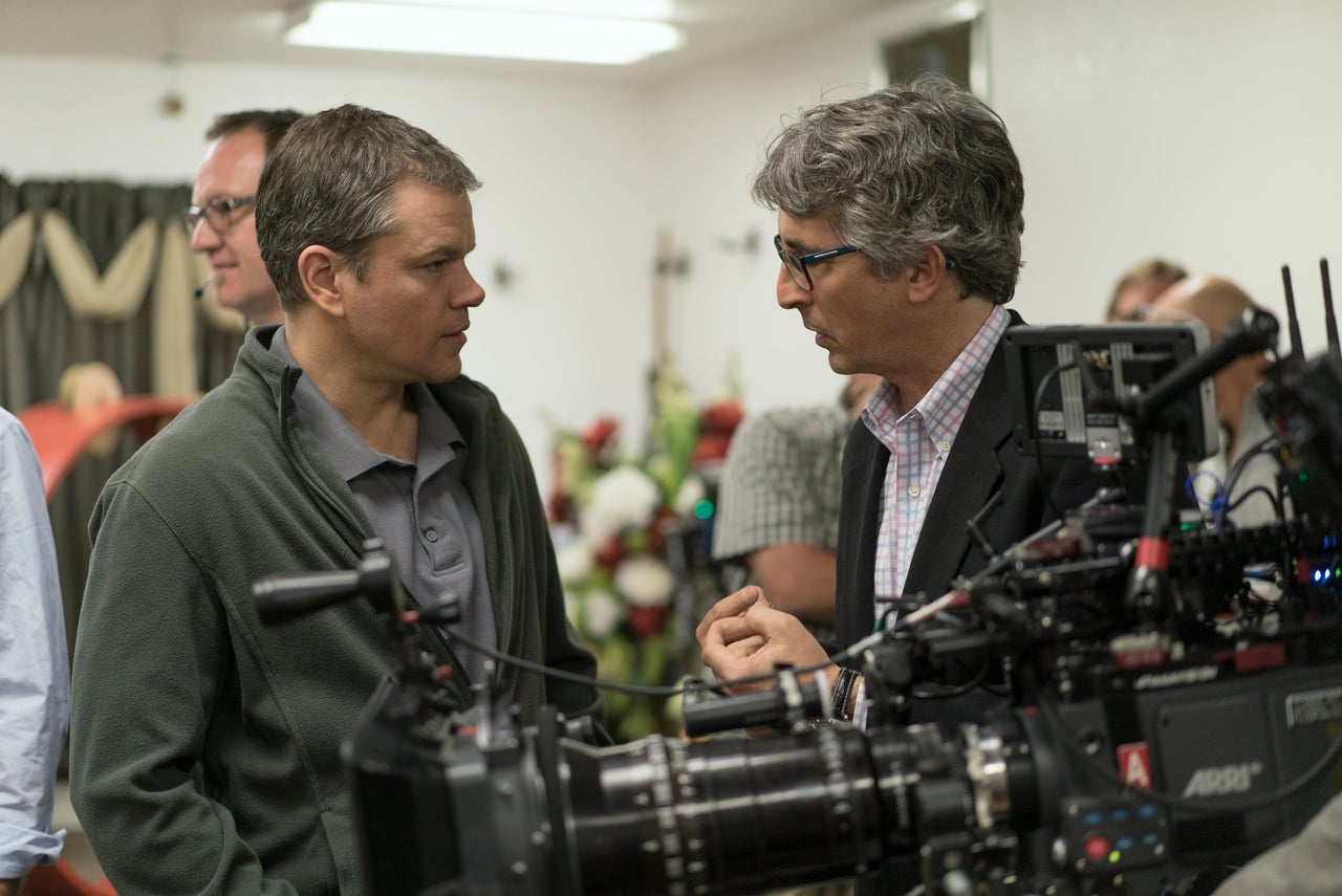 Matt Damon and Alexander Payne on the set of "Downsizing."