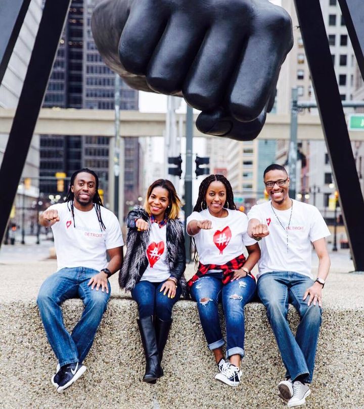 Brittni L. Brown with other members of Hashtag Lunchbag Detroit. Left to right: Andy, Brittni, Jama S, Joshua K