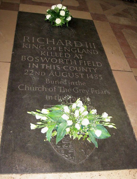 A memorial stone for Richard III at Leicester Cathedral