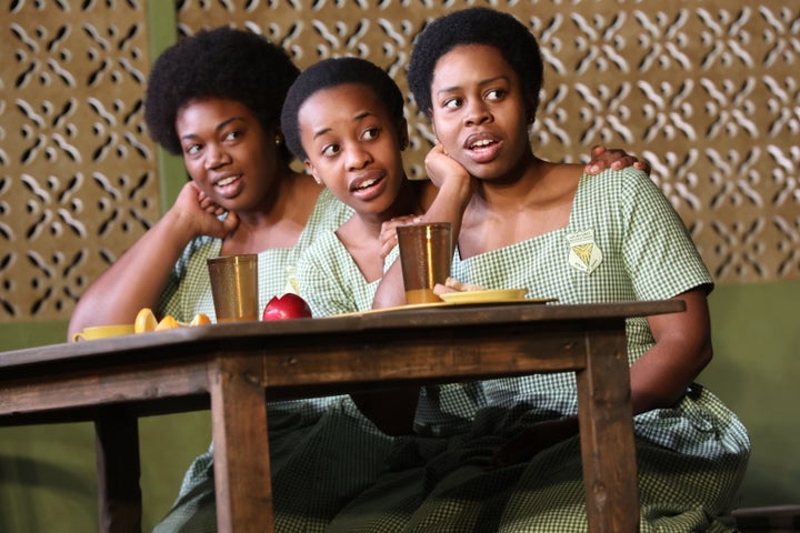 Abena Mensah-Bonsu, Mirirai Sithole and Paige Gilbert in School Girls; or, The African Mean Girls Play 