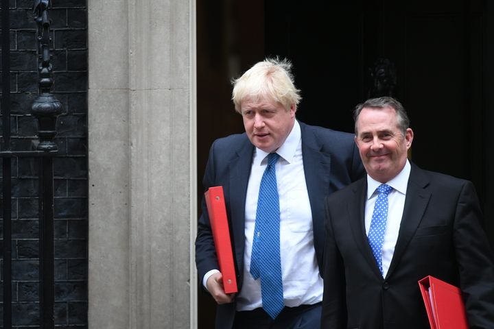 Foreign Secretary Boris Johnson and International Trade Secretary Liam Fox outside Downing Street