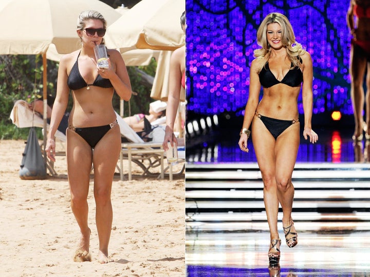 Hagan was publicly fat-shamed for the photo on the left. The right shows her while competing for Miss America.