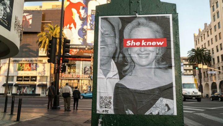 One of the “She Knew” posters in Los Angeles.