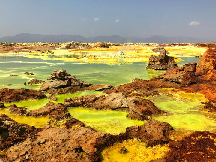 <p>Sulphuric acid pools at Dallol in the Danakil Depression of Ethiopia</p>