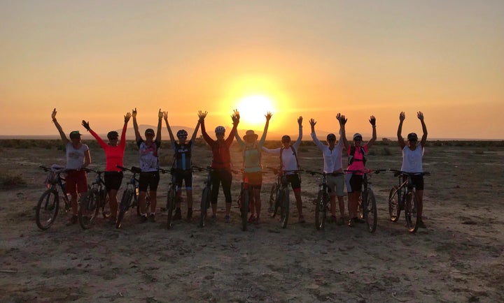 <p>The team leaving Waideddo camp at dawn</p>