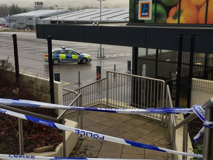 A police car outside the store