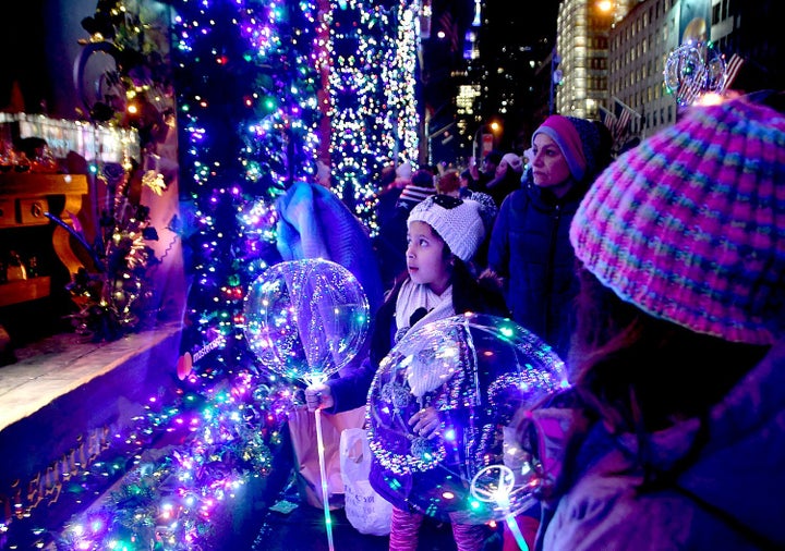 The look of enchantment on a child’s face at seeing the animated holiday windows at Saks 5th Avenue.