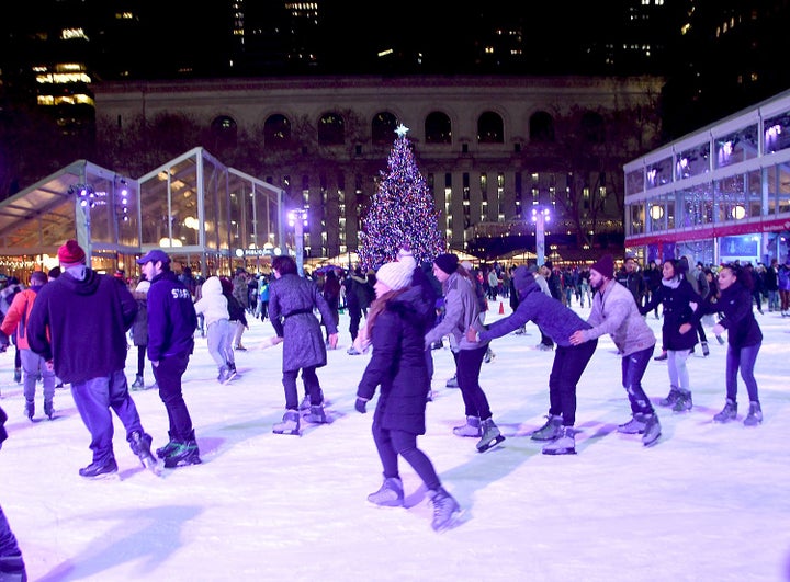 Ice skating at Bryant Park.