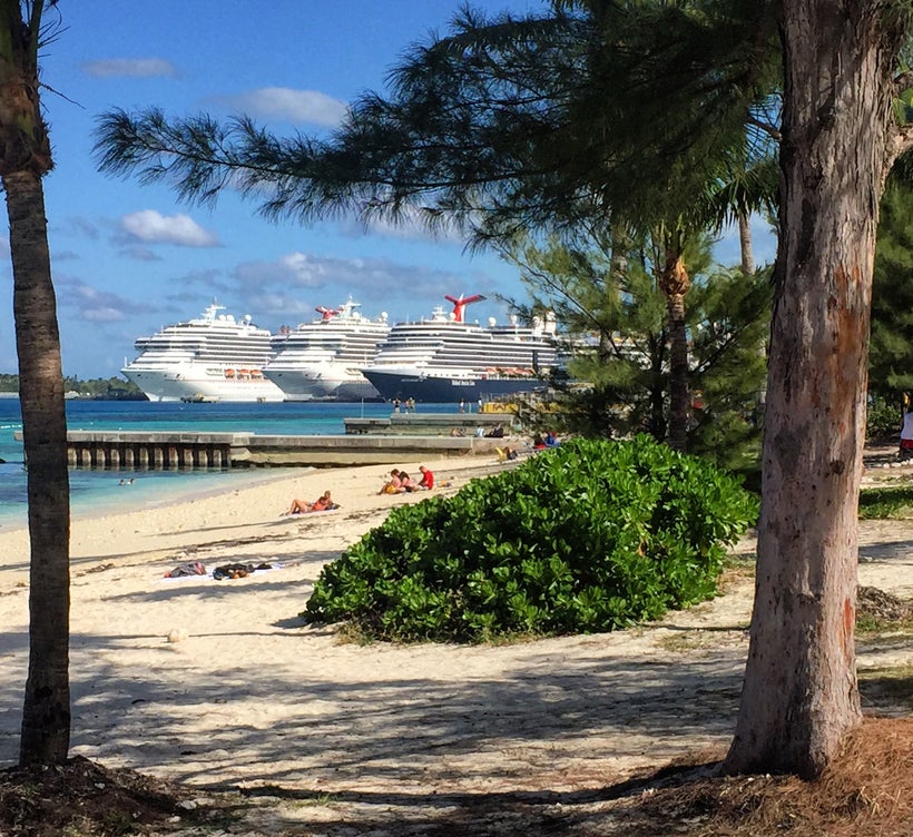 The harbor of Nassau, Bahamas