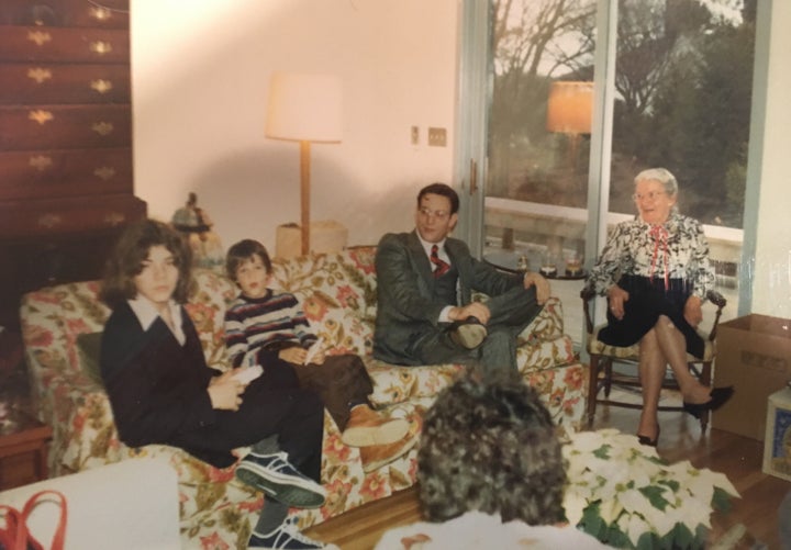 Me (left) with relatives over the holidays, late 1970s.