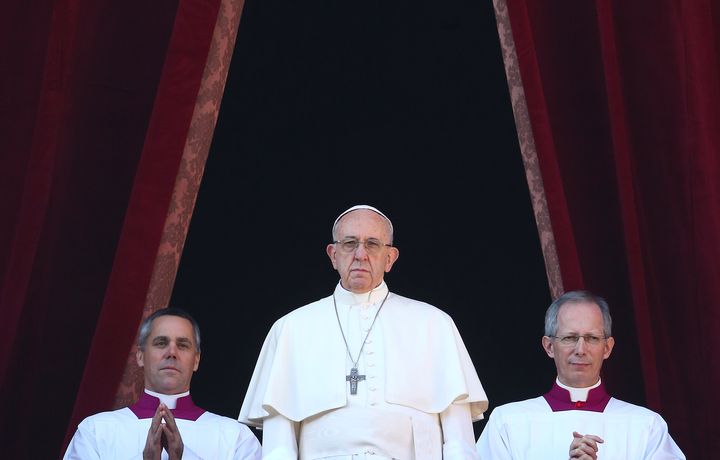 Pope Francis leads Urbi et Orbi message from St Peter's Square at the Vatican on Christmas day 