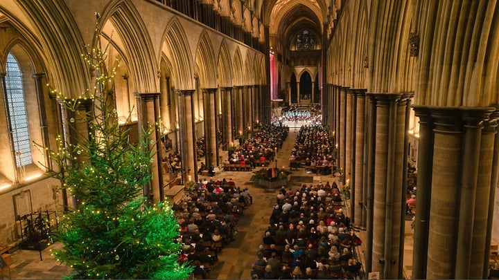 Salisbury Cathedral, formally known as the Cathedral Church of the Blessed Virgin Mary, in Salisbury, England.