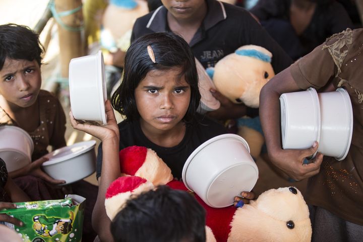 Rohingya children at a refugee camp in Bangladesh